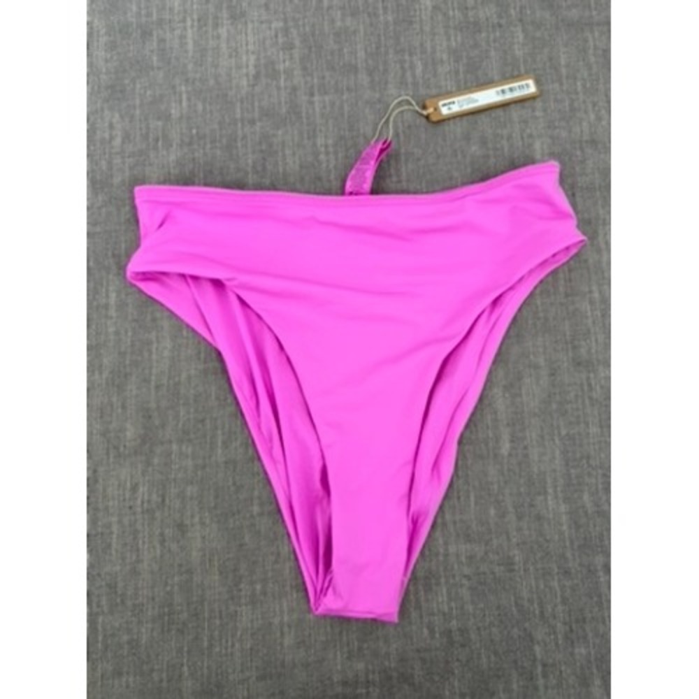 SKIMS Recycled Swim Mid Waist Bikini Bottom Pink Neon Orchid Pink Sz S Small NWT